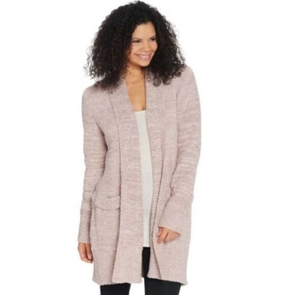 Barefoot Dreams Sweaters - Barefoot Dreams CozyChic Heather Pink Cali Cardi Size Medium